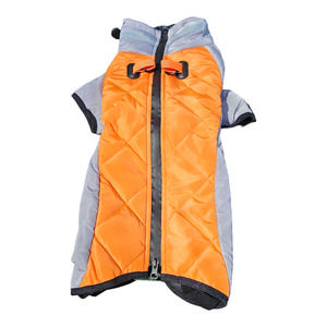 Dog Winter‎ Snowsuit Coat Size 3XL High Collar Orange/Gray Zip-up Winter Vest